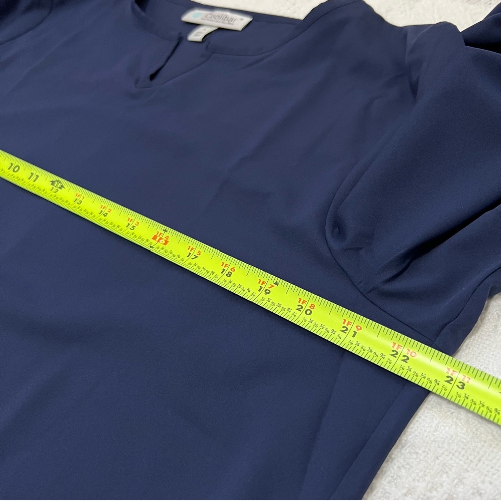 Coolibar Santa Barbara Tunic Top with Roll-up Sleeves in Navy UPF 50+ Size Large - Picture 13 of 14